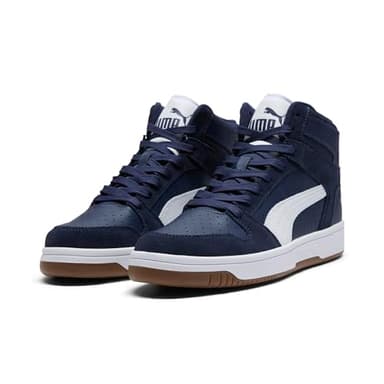 Puma Men's Rebound Layup Sneaker, Suede Navy White, 10.5