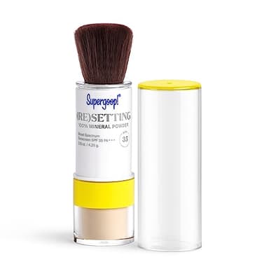 Supergoop! (Re) setting Face Powder SPF 35, Translucent - Broad Spectrum Mineral Sunscreen - 0.15 oz - Shine Control, Matte Finishing, On-the-Go Sun Protection