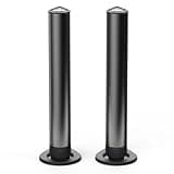 A Pair Bluetooth Tower Speakers with 4 Subwoofers, HiFi Floorstanding Home Speaker with Powerful Bass and Dual Drivers, Type C Charging