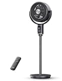 PELONIS AeroFan Pedestal Air Circulator for Bedroom – Oscillating Standing Fan with Remote Control, LED Display, 9 Speeds, 20dB, 9H Timer, DC Motor, 135° + 100° Auto Oscillation, Adjustable Height