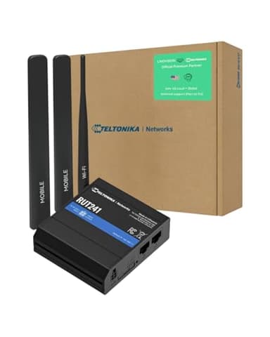 Teltonika RUT241098000 (US Version) Industrial 4G LTE Cellular Router, 4G LTE Wi-Fi Router, Automatic failover, Advanced VPN, Certified by Verizon/AT&T/T-Mobile
