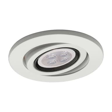 WAC 4in Low Voltage Round Adjustable Gimbal Recessed Light Trim in White and White 8W 500 Lumens MR16 LED Lamp, HR-8401 or HR-8402 Housing Sold Separately