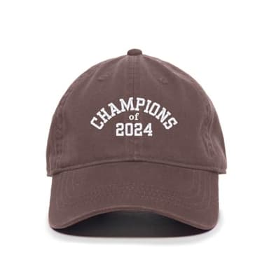 DSGN By DNA Champions of 2024 Embroidered Baseball Cap Cotton Adjustable Dad Hat Brown