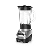 BLACK+DECKER PowerCrush Countertop Blender, 6-Cup Glass Jar, For Smoothies and More, Stainless Steel Blade, 4 Speed Settings to Puree, Crush Ice, Chop, Dice, and Pulse, Dishwasher Safe, 700W Motor