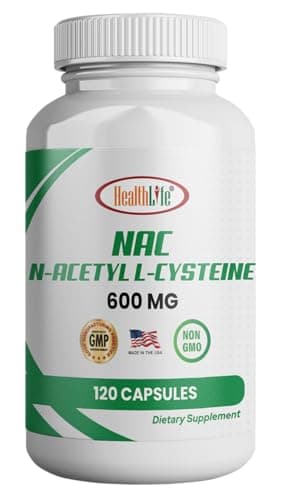HealthLife N-Acetyl L-Cysteine (NAC) 600mg, 120 Capsules - Non-GMO, Gluten Free, 120 Servings