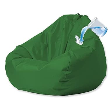Outdoor Waterproof Bean Bag Cover (No Filler) Garden Beach Swimming Pool Floating Beanbag Pouf Chair Oxford Kids Adults(Green,L-D80cm-cover)