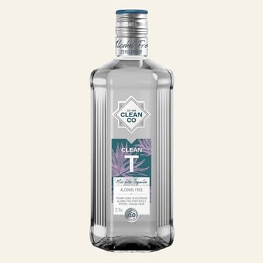 CleanCo Clean T - Alcohol-Free Tequila Alternative | Award-Winning Zero Proof Spirits | Sugar Free Low Calorie No Sweeteners | Vegan & Gluten-Free | Alcohol Free Cocktails | 23.7fl oz (700ml)