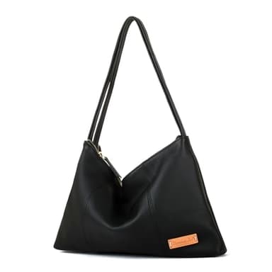 DONNAIN Premium Full Grained Leather Dumpling Bag for Women Crossbody Bag, Women's Shoulder Handbags and Hobo Bags for Women (Black, Small)