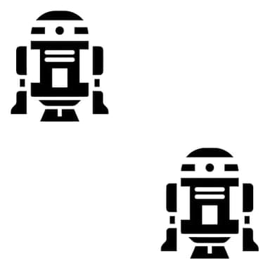 R2-D2 Vinyl Decal Stickers, 3" Tall, 2 Pack Set, for Cars, Walls, Laptops (Black)