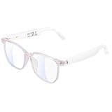 Enzemit Bluetooth Sunglasses, Smart Bluetooth Glasses for Women,Voice Control,Open Ear Style, Listen Music and Calls (lear Lens with Pink Frame1)