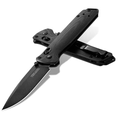 3.3" Tactical EDC Pocket Knife with S35VN Steel Drop-Point Blade & G10 Handle, Featuring Reliable Axis Lock and Reversible Clip – The Perfect Rugged Gift for Men and Women - Black