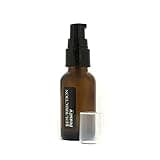 1 oz. Amber Glass Boston Round Bottle with Treatment Pump for Travel, Storing & Dispensing Homemade Vitamin C & Hyaluronic Acid Serum, Hair Oil, Essential Oils & Liquid Foundation Replacement Bottle