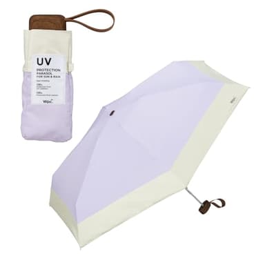 Wpc. Parasol Shade Color block Tiny Shields sun 100% protection from UV ray Shields heat Good for rain or shine Foldable parasol Light weight Stylish Cute Female Women Small Compact Simple 801-16702-102 (Lavender)