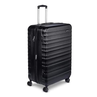 Amazon Basics 30" Hardside Large Checked Luggage, Hardshell Suitcase With Four Multi-directional Wheels, Expandable For Up to 15% More Space, Scratch-Resistant Shell, Black