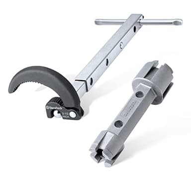 DURATECH 10 "-17" Telescoping Basin Wrench with 1-3/8" to 2-1/2" Large Jaw Capacity & Tub Drain Remover Wrench Aluminum Alloy Drain Removal Tool, Dual Ended