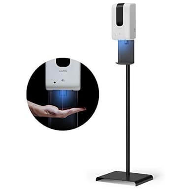 Luxton Home Automatic Hand Sanitizer Dispenser with Stand and Drip Catcher and Refillable Bottle for Restaurants, Schools, Churches - Sanitizer Stand