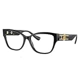 Versace ICONIC VE 3347 GB1 Black Plastic Cat-Eye Eyeglasses 52mm