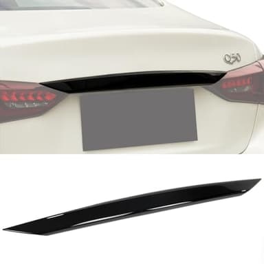 Black Rear Trunk Trim Chrome Delete for Infiniti Q50 2018-2025 Stainless Steel Trunk Blackout Trim