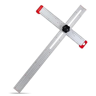 PENGZHAN - Adjustable Drywall T-Square Tool - Aluminum - for Layout and Marking - Features Sliding Head and Dual Directional Printed Scale - 24 Inch（60 cm）