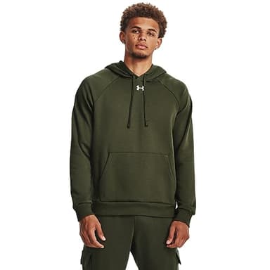 Under Armour Men's Rival Fleece Hoodie, (390) Marine OD Green / / White, X-Large