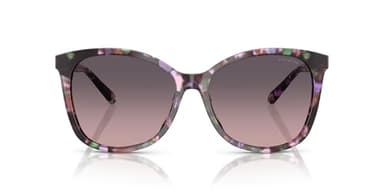 COACH Women's HC8271U Universal Fit Square Sunglasses, Amethyst Pearl Tortoise/Smoke Purple Gradient, 57 mm