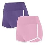 2 Pack Booty Shorts for Women High Waisted Plus Size Workout Shorts Casual Butter Soft Biker Shorts with Pockets