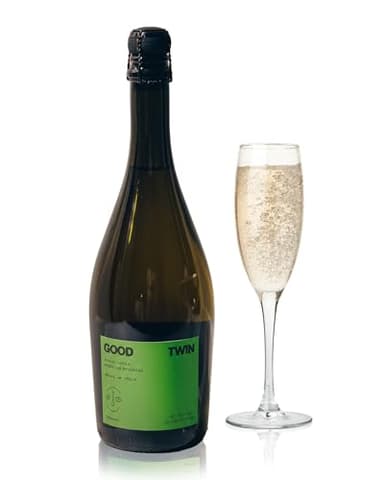 Good Twin Non-Alcoholic Sparkling White Wine Alternative | 0.0% ABV | 750ml Bottle | Premium Alcohol-Free Drink