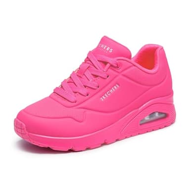 Skechers Women's Uno-Night Shades Sneaker Cooled Memory Foam, Skech-Air Midsole, Durabuck Upper, HOT Pink, 9.5 Wide