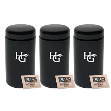 Herb Guard - 1 Oz Airtight Jar & Container [3 Pack] (500 ml) Airtight Ultraviolet Protection Keeps Goods Fresh for Months