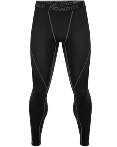 Roadbox Men’s Compression Pants Running Tights, Performance Sports Workout Leggings, Athletic Base Layer for Gym Basketball Black