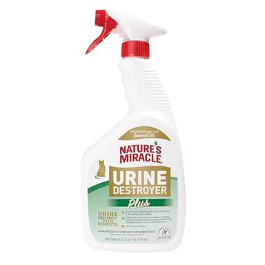 Nature’s Miracle Urine Destroyer Plus Cat, 32 Ounces,Unscented, Enzymatic Formula, Ready-to-Use