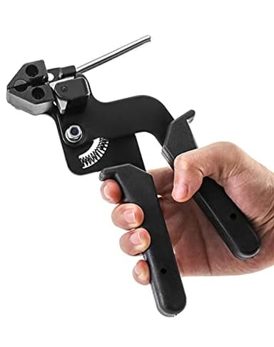QWORK Cable Tie Gun, Stainless Steel Zip Tie Tightener Wrap Tool, Self-locking Metal Zip Ties Tool, Cable Tie Fasten and Cut for Nylon Plastic Steel Cable Ties