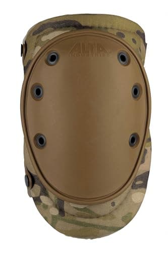 ALTA 50453.16 AltaFLEX Gel Insert Heavy Duty Knee Protector Pad, MultiCAM Cordura Nylon Fabric, AltaLOK Fastening, Flexible Cap, Long, Coyote