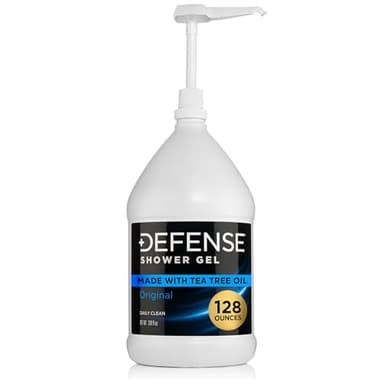 Defense Soap Tea Tree Body Wash Shower Gel 1 Gallon (128 Fl Oz) | Organic Tea Tree Oil & Eucalyptus | Wrestling, BJJ & Gym Soap for Athletes | Ringworm, Jock Itch & Body Odor Defense