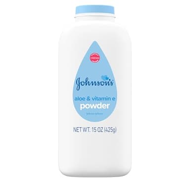 Johnson's Baby Powder with Naturally Derived Cornstarch, Aloe & Vitamin E for Delicate Skin, Hypoallergenic, Free of Parabens, Phthalates & Dyes for Gentle Baby Skin Care, 15 oz