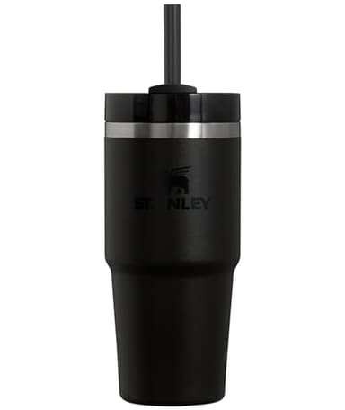 STANLEY Quencher H2.0 Tumbler with Straw 14 oz | Flowstate 3-Position Lid | Cup Holder Compatible for Travel | Insulated Stainless Steel Cup | BPA-Free | Black 2.0