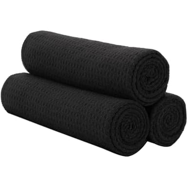 Vnoss Microfiber Gym Towels for Working Out, Quickly Dry Yoga Towels for Men & Women Tennis, 16 Inch x 27 Inch, 3Pack - 16 * 27Inch, Black