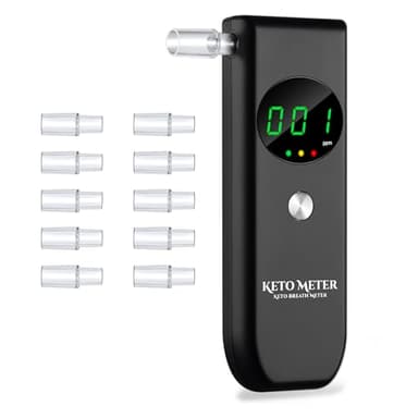 Home Breath Ketone Analyzer Professional Breath Ketosis Meter for Tracking Your Ketones – Portable, Advanced Breath Ketone Tester with 10 Replaceable Mouthpieces