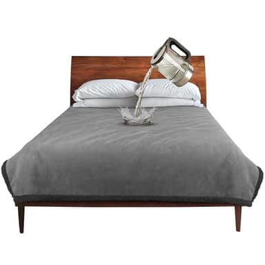 Catalonia Waterproof Blanket, Washable Leakproof Bed Cover for Couples, Reversible Protector Blanket for Bed Couch Sofa, 50X60 inches, Grey