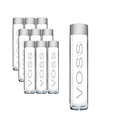 Voss Artesian Still water from Norway Naturally pure for a crisp, refreshing taste 375ml GLASS bottled water 12.7 Fl oz (Pack of 9)