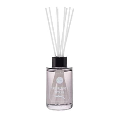 DW Home Reed Diffuser Set Sandalwood Myrrh Scent for Bathroom Accessories Shelf Decor & Air Fresheners, 3.3 oz Essential Oils, House Bedroom Office Decor & Gift