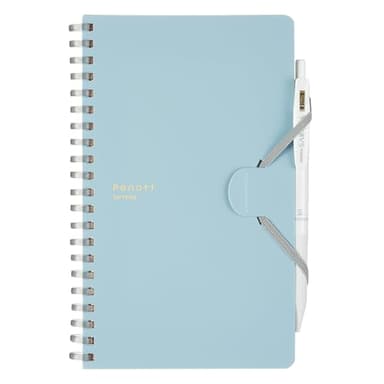 KOKUYO Grid Spiral Journal Notebook, Penott B6 Soft Ring Graph Paper Notebook with 70 Smooth Sheets, 4.1'' x 7.2'' Small Journaling Notebook with Plastic Hardcover, Blue, Japan Import. (SU-SP147S5-B)