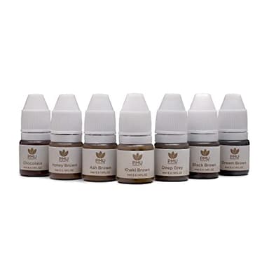 PMU Products Brow Pigment 7 Pack – Microblading Inks – Complete Set Of 7 Shades