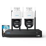 REOLINK 4K PTZ Wi-Fi 6 Cam System with Auto-Zoom Tracking, 6X Hybrid Zoom, 360° Coverage, 2.4/5 GHz Wi-Fi, Spotlight Color Night Vision, AI Detection, No Monthly Fees, 2TB HDD NVR, RLK12-800WTM2