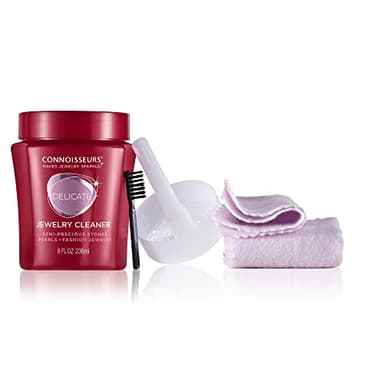 CONNOISSEURS All-Purpose Jewelry Cleaning Kit - Includes Delicate Jewelry Cleaner Solution and 2 Polishing Cloths