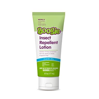 Boogie Insect Repellent Lotion, Keep Mosquitoes, Ticks and Flies Off, DEET Alternative Repellent, Up to 14-Hour Protection, Fragrance-Free, Odorless Lotion, 6 Ounce