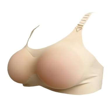 MERSTEYO 2 In 1 Silicone Breast Forms with Pocket Bra, Fake Boobs for Mastectomy Prosthesis Crossdressers Transgender, Beige A Cup
