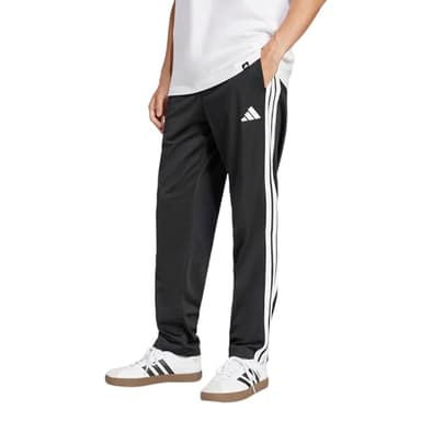 Adidas Mens 3-Stripes Tricot Regular Fit Open Hem Sportswear Track Pants, Black, Large