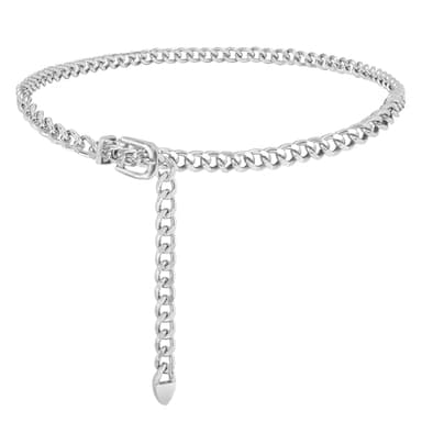 WHIPPY Waist Chain Belt Women Ladies Adjustable Body Waist Link Belts for Jeans Dresses Silver M