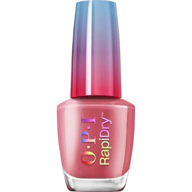 OPI RapiDry Dry and Dash | Opaque Soft Red Crème Quick Dry Nail Polish | Vegan, Smudge Proof, Fast Drying